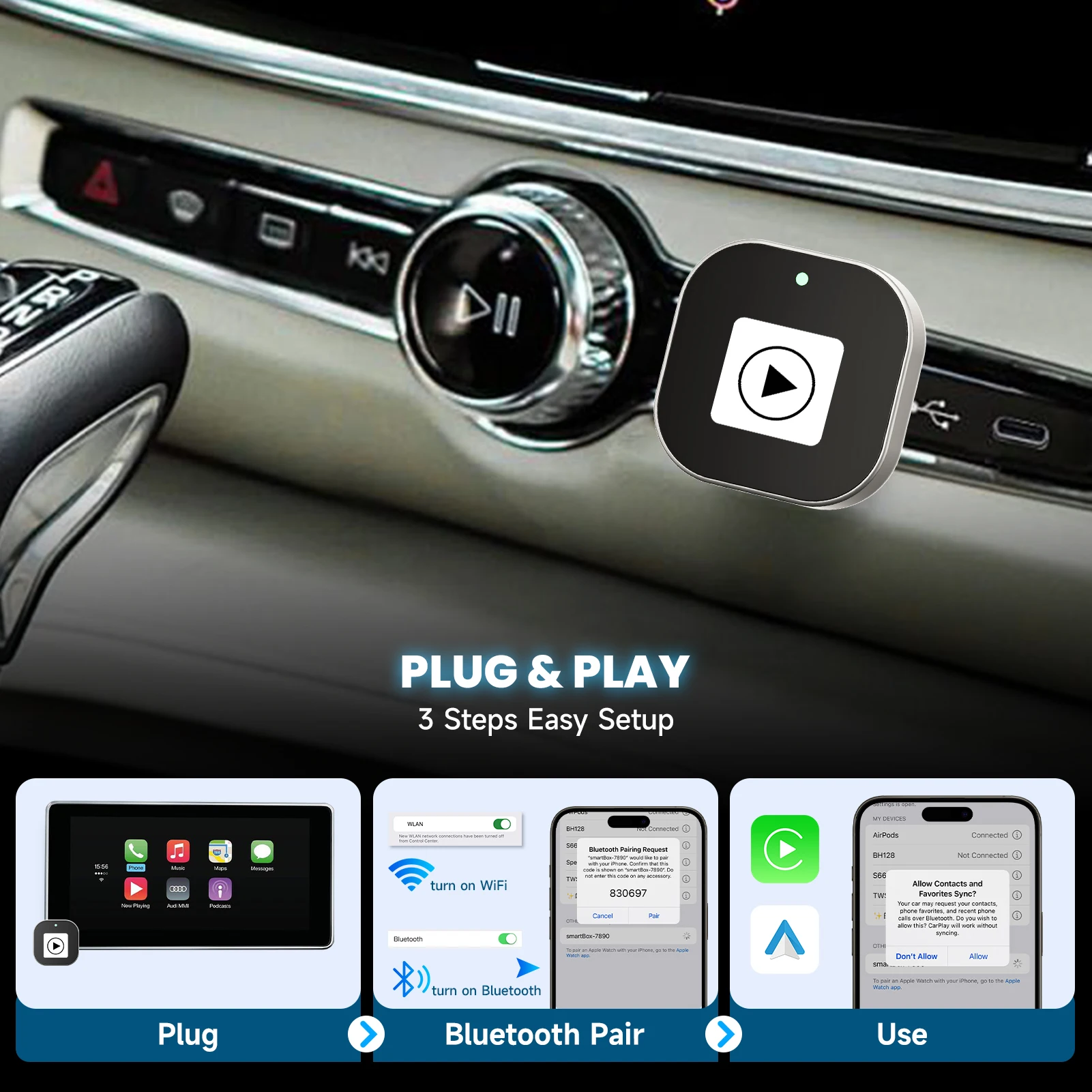 Adaptateur sans fil CarPlay & Android Auto – Spedal – Image 3