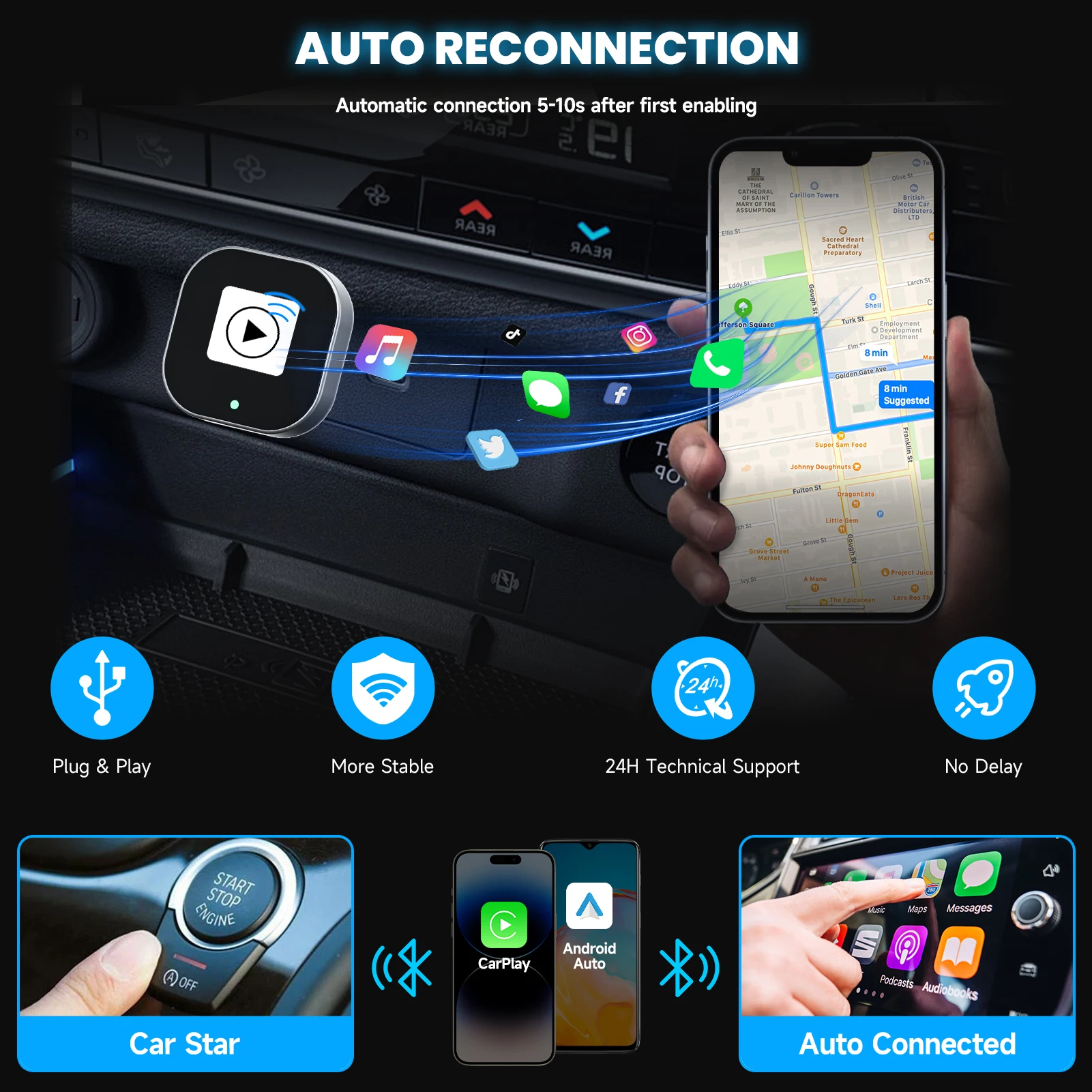 Adaptateur sans fil CarPlay & Android Auto – Spedal – Image 5